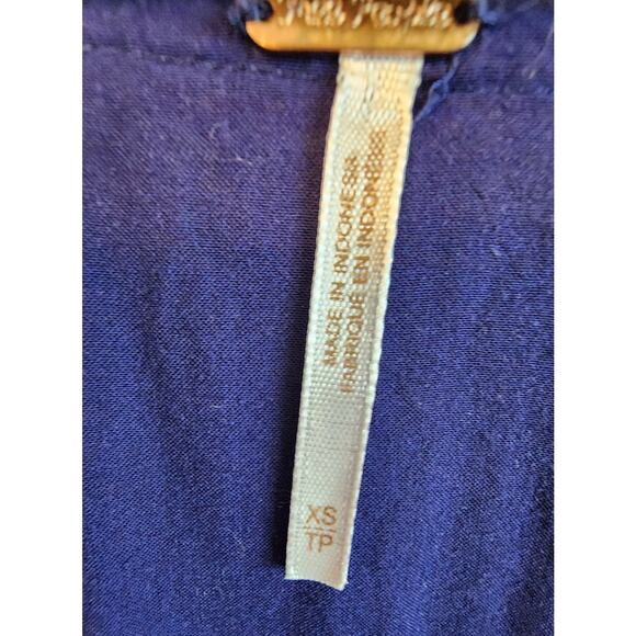 Free People Women's Top Size XS Boho Ruffle Blouse Blue - Picture 4 of 11